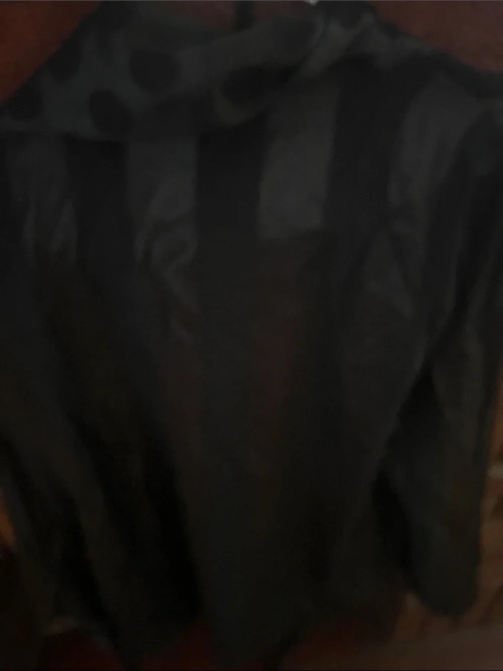 Victoria's Secret Black Satin Kimono Robe with Subtle Polka Detail - Picture 4 of 4